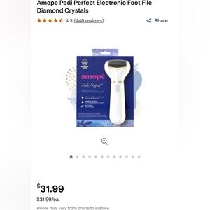 NIB Amope Pedi Perfect Electronic Foot File
Diamond Crystals